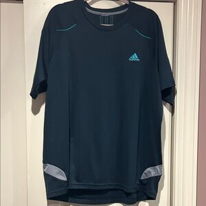 Adidas Men's Navy and Gray Short Sleeve Tee